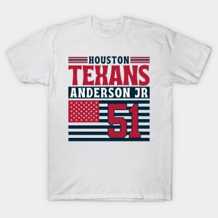 Houston Texans Anderson Jr 51 American Flag Football T-Shirt